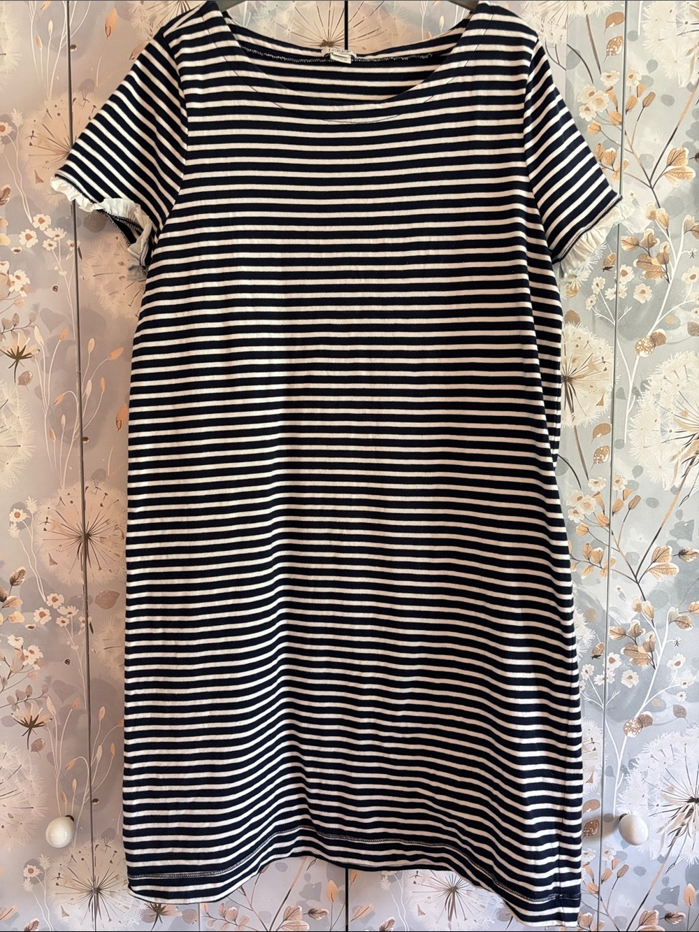J. Crew Navy and White Striped Dress